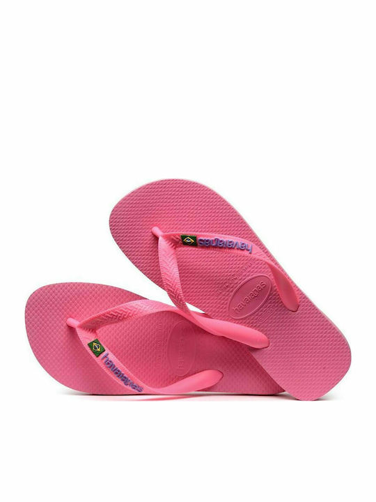 Kinder Flip Flops Rosa Brasil Logo