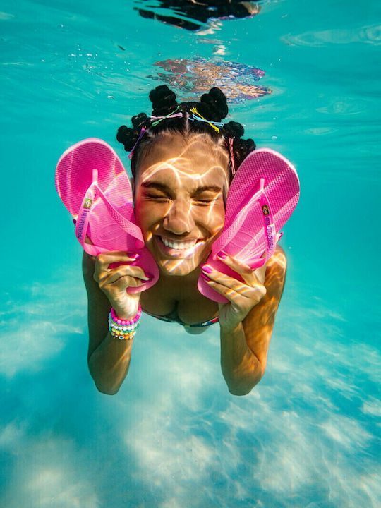 Kinder Flip Flops Rosa Brasil Logo
