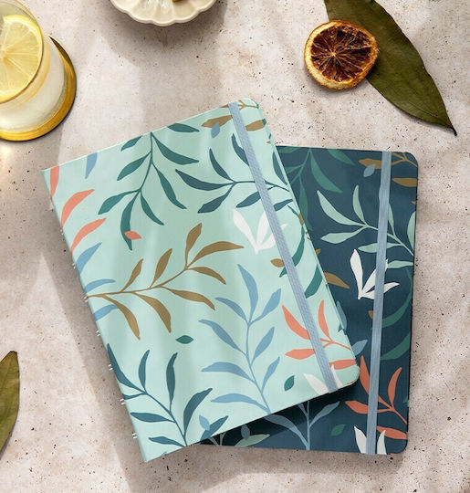 Filofax Botanical Σημειωματάριο A5 Ριγέ Πράσινο