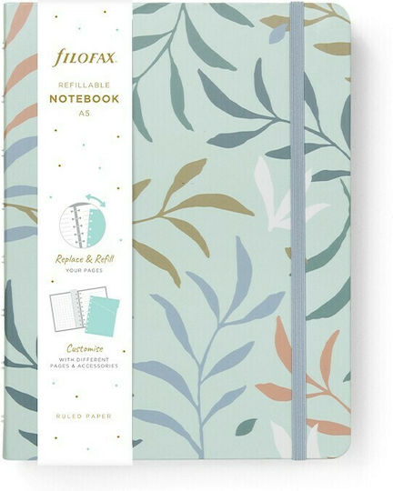 Filofax Botanical Σημειωματάριο A5 Ριγέ Πράσινο