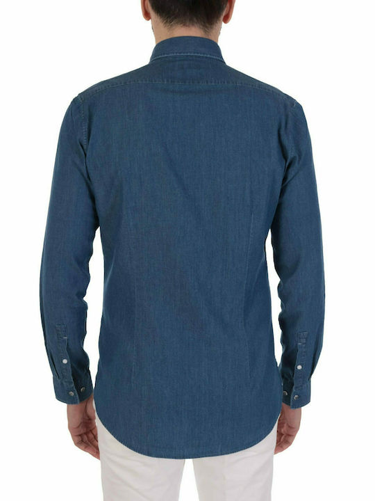 Michael Kors Men's Shirt Long Sleeve Denim Navy Blue