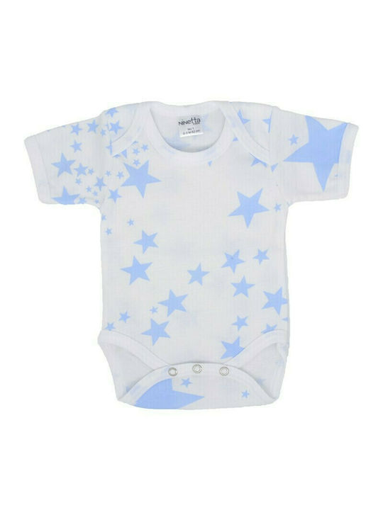 Ninetta Bebe 54 Baby Bodysuit Underwear Set Short-Sleeved Light Blue