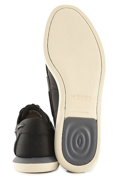 Plushwave 2.0 Δερμάτινα Ανδρικά Boat Shoes σε Μαύρο Χρώμα