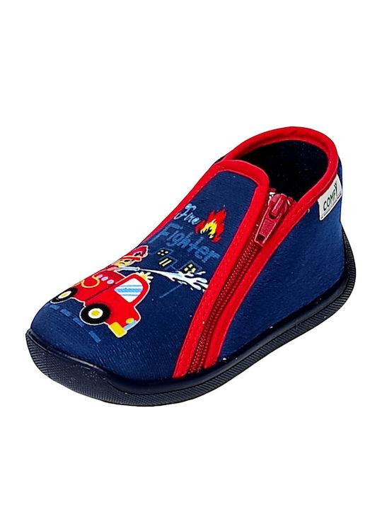 Kinderhausschuhe Stiefel Blau