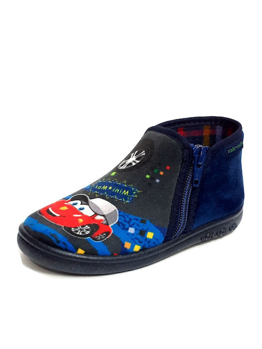 Kinderhausschuhe Stiefel Blau