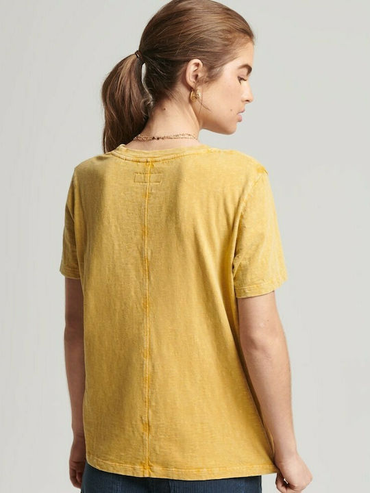 Superdry Ovin Vintage Damen T-Shirt Gelb