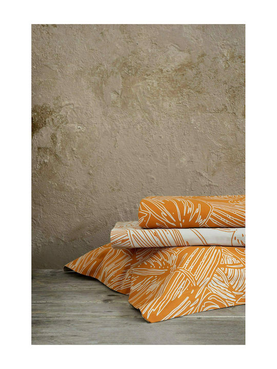 Nima Set Cearșafuri Single 170x270cm. Arbust 29143 Deep Orange 3buc