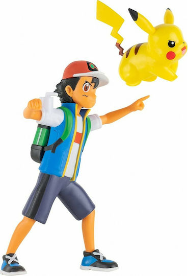 Jazwares Battle Ash și Pikachu Pokemon pentru 4+ Ani 12 cm