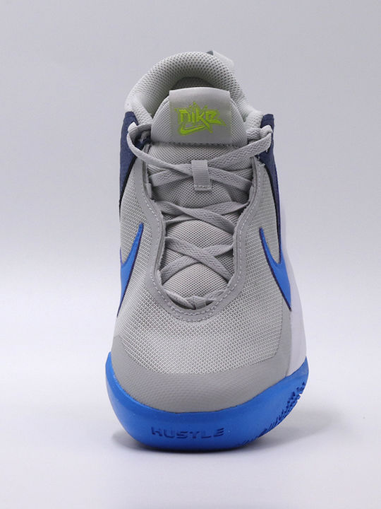 Team Hustle D 10 Kids Sports Shoes Basketball with Laces Gray