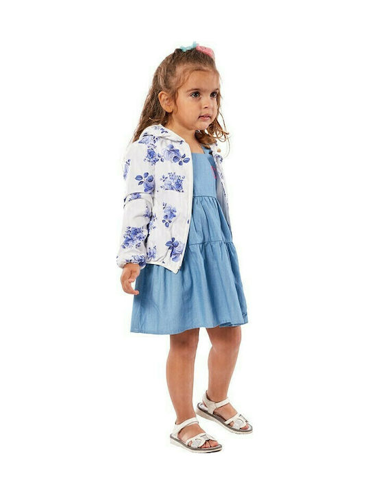 Kids' Casual Jacket Short Windproof with Hood White