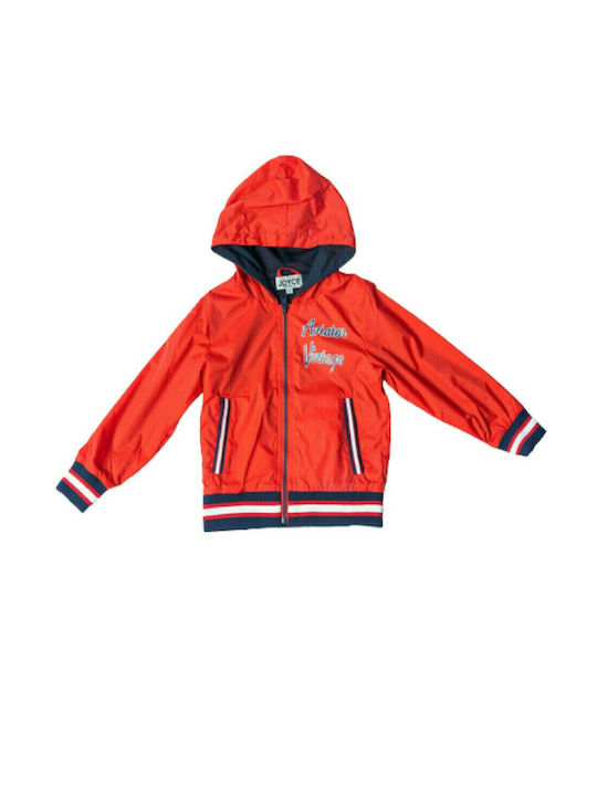 Joyce Kids Bomber short Windproof Hooded Red