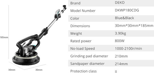 Deko DKWP180CDG Telescopic Power Disc Sander 750W