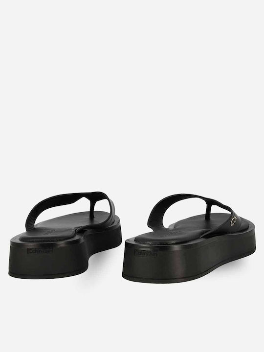 Women's Platform Flip Flops Black
