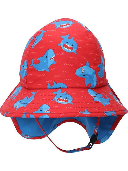 Zoocchini Kids' Hat Fabric Sunscreen Shark Red