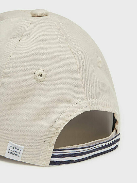 Mayoral Kids' Hat Jockey Fabric Beige