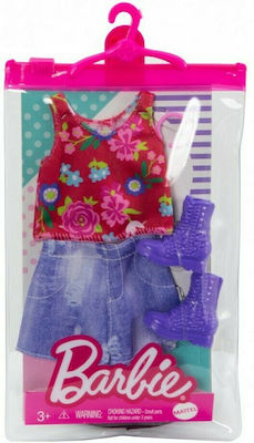 Barbie Floral Sleeveless Top and Distressed Jean Shorts Clothes for Dolls for 3++ Years