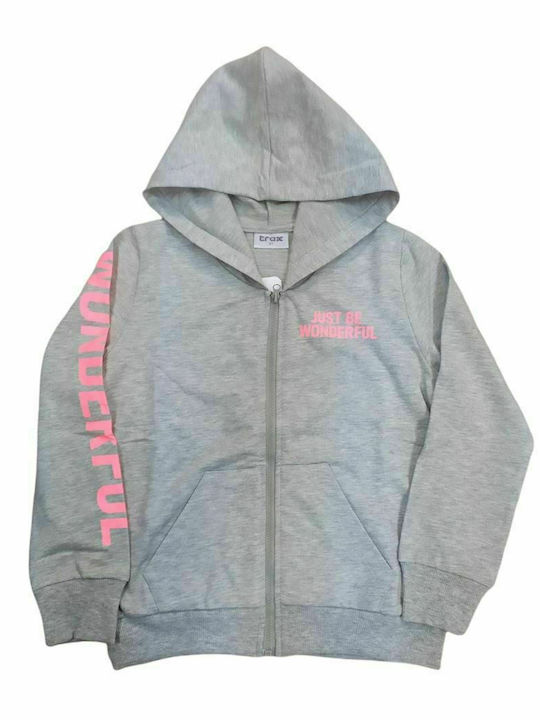 Trax Girls Hooded Sweatshirt with Zipper Gray