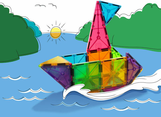Magna-Tiles Magnetic Construction Toy Clear Colors for Children 3+ years+ Years