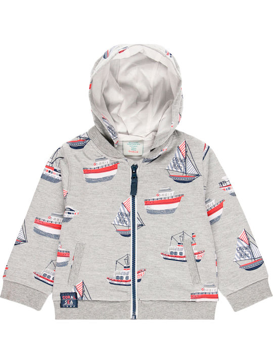 Kids Sweatshirt Cardigan with Hood Gray