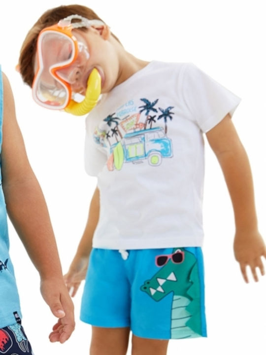 Energiers Kinder Badeanzug Badeshorts Blau