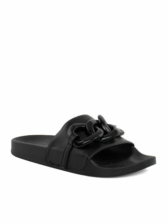 Kendall + Kylie Chainzy Slides Black