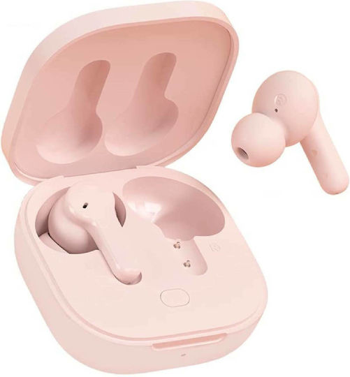 QCY T13 In-ear Bluetooth Handsfree Ακουστικά με Αντοχή στον Ιδρώτα και Θήκη Φόρτισης Ροζ