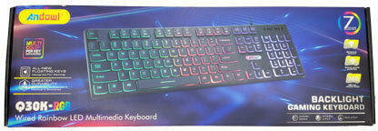 Andowl Q-30K Gaming Πληκτρολόγιο με RGB φωτισμό (Αγγλικό US)