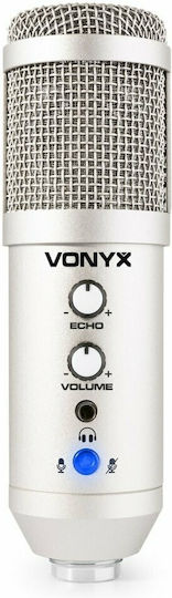 Vonyx CM320 Σετ Πυκνωτικό Μικρόφωνο Shock Mounted για Studio Set σε Ασημί Χρώμα