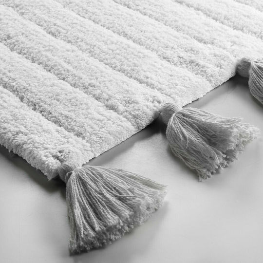 Douceur d'Intérieur Badematte Baumwolle Rechteckig Minatis 1801628 White / Grey 50x80cm
