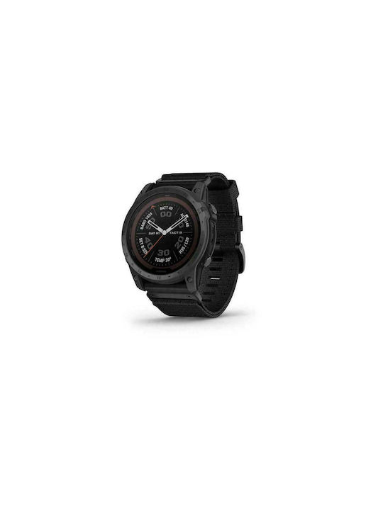 Garmin Tactix 7 Pro Titanium Αδιάβροχο Smartwatch με Παλμογράφο (Black Nylon Band)