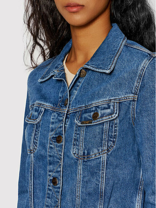 Rider Scurtă Jachetă de femei din denim Albastru marin