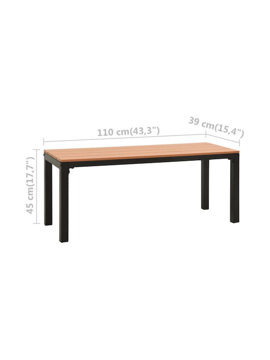 Bench Outdoor Wooden 110x39x45cm