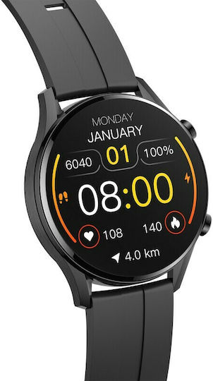 MaxCom FW54 Smartwatch με Παλμογράφο (Μαύρο)