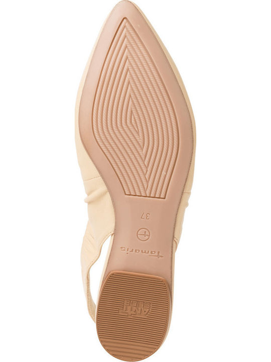 Lederne Damen Ballerinas Slingback Soft Lemon