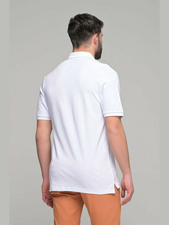 Ben Tailor Herren Kurzarmshirt Polo Weiß