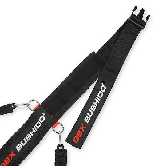 DBX Bushido DBX Striker P4 Еластични Фитнес Ластици с Дръжки Комплект от 4 Бр. Черни 0.08m