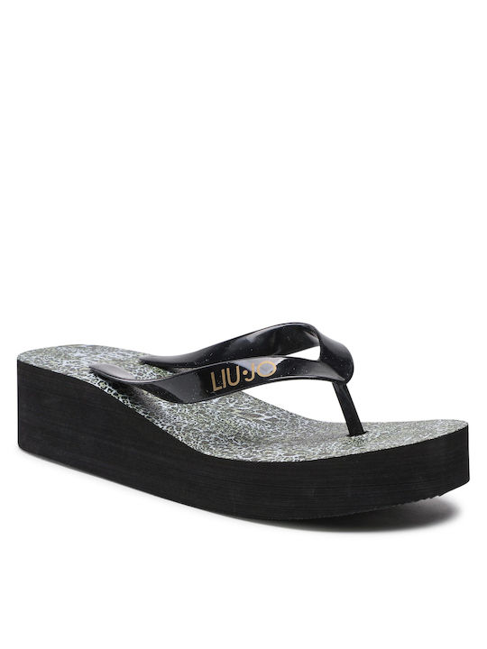 Liu Jo Ciabattina Frauen Flip Flops mit Plattform in Schwarz Farbe