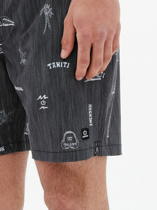 Men's Swimwear Shorts Black With Patterns