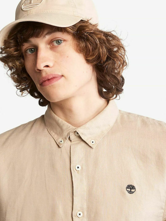 Long-sleeved Linen Shirt Beige