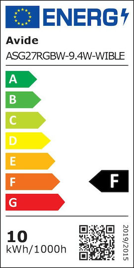 Avide ASG27RGBW-9.4W-WIBLE Smart LED Bulb 9.4W for Socket E27 and Shape A60 RGBW 806lm Dimmable
