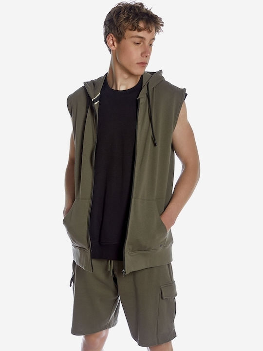 Khaki Hooded Cardigan