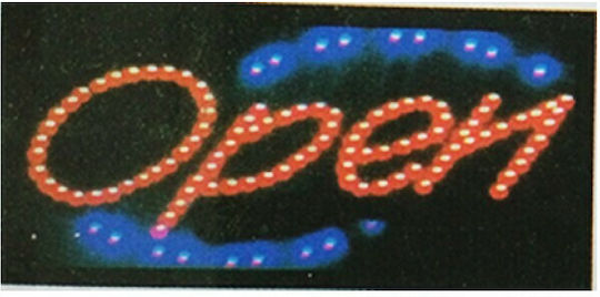 Open Πινακίδα LED με Κίνηση Μονής Όψης 50x26cm