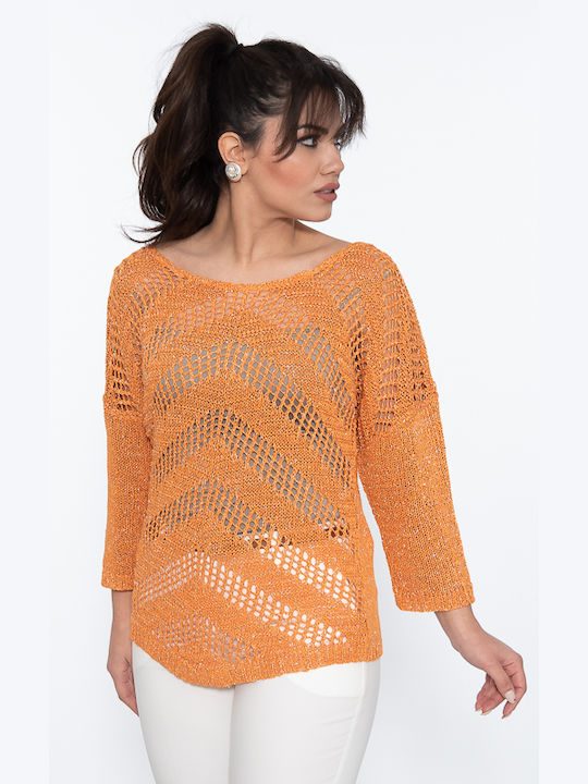 KNITTED TOP NIMA LUREX-00000/204-ORANGE