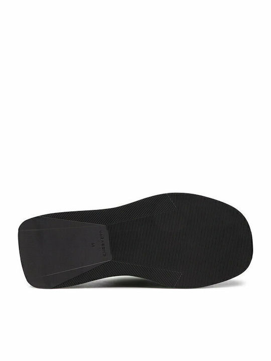 Courtney Leather Women's Flat Sandals in Black Color