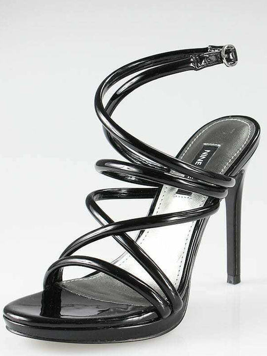 Nine West Lexy 3 Damen Sandalen mit Dünn hohem Absatz in Schwarz Farbe