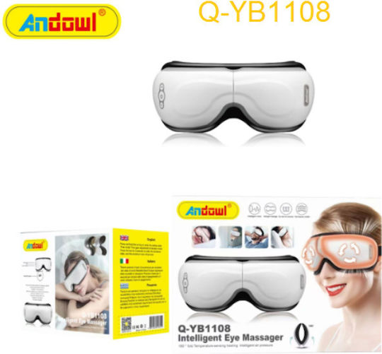 Andowl Thermal Compression Device For Eye Massage Massage Device for the Eyes with Vibration and Heating Function Black
