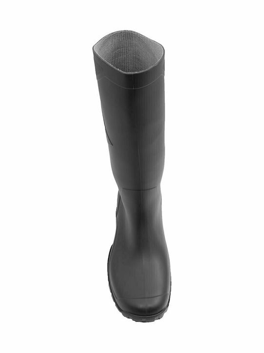 Dunlop Dane Non-Slip Work Wellies Knee Black