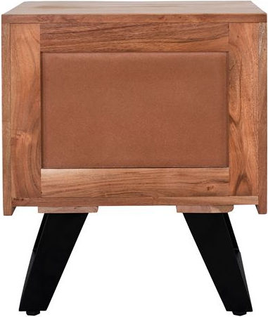 Alicia Wooden Bedside Table with Metallic Legs Ακακία 45x35x56cm