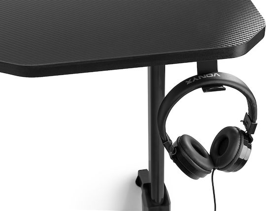 Spielbüro DB20 Holz Schwarz mit Metallbeinen, LED & USB-Anschlüssen 120x60x75cm