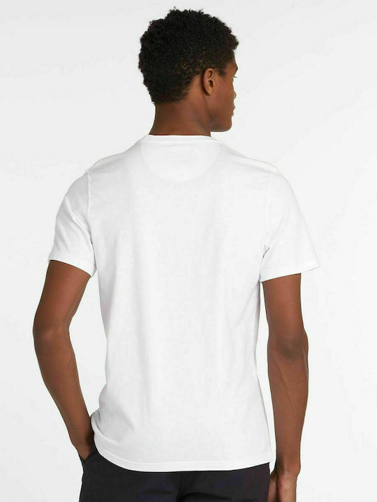 Barbour Ανδρικό T-shirt Λευκό Μονόχρωμο